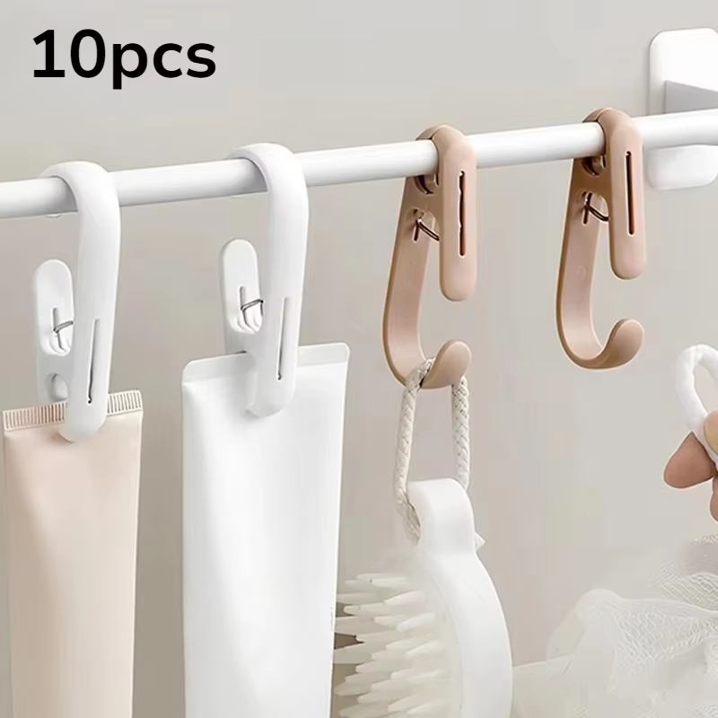 Home Bathroom Supplies - 10Pcs 다목적 교수형 클립 후크 휴대용