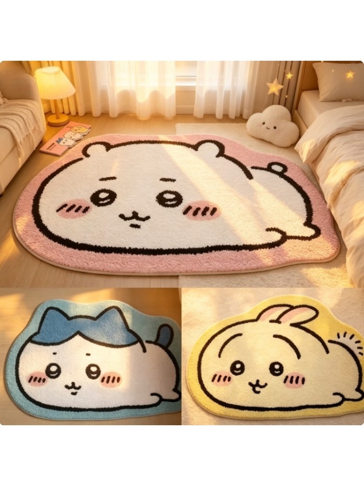 Home Bathroom Rugs - 치이카와 만화 러그 애니메이션 하치와레 우사기