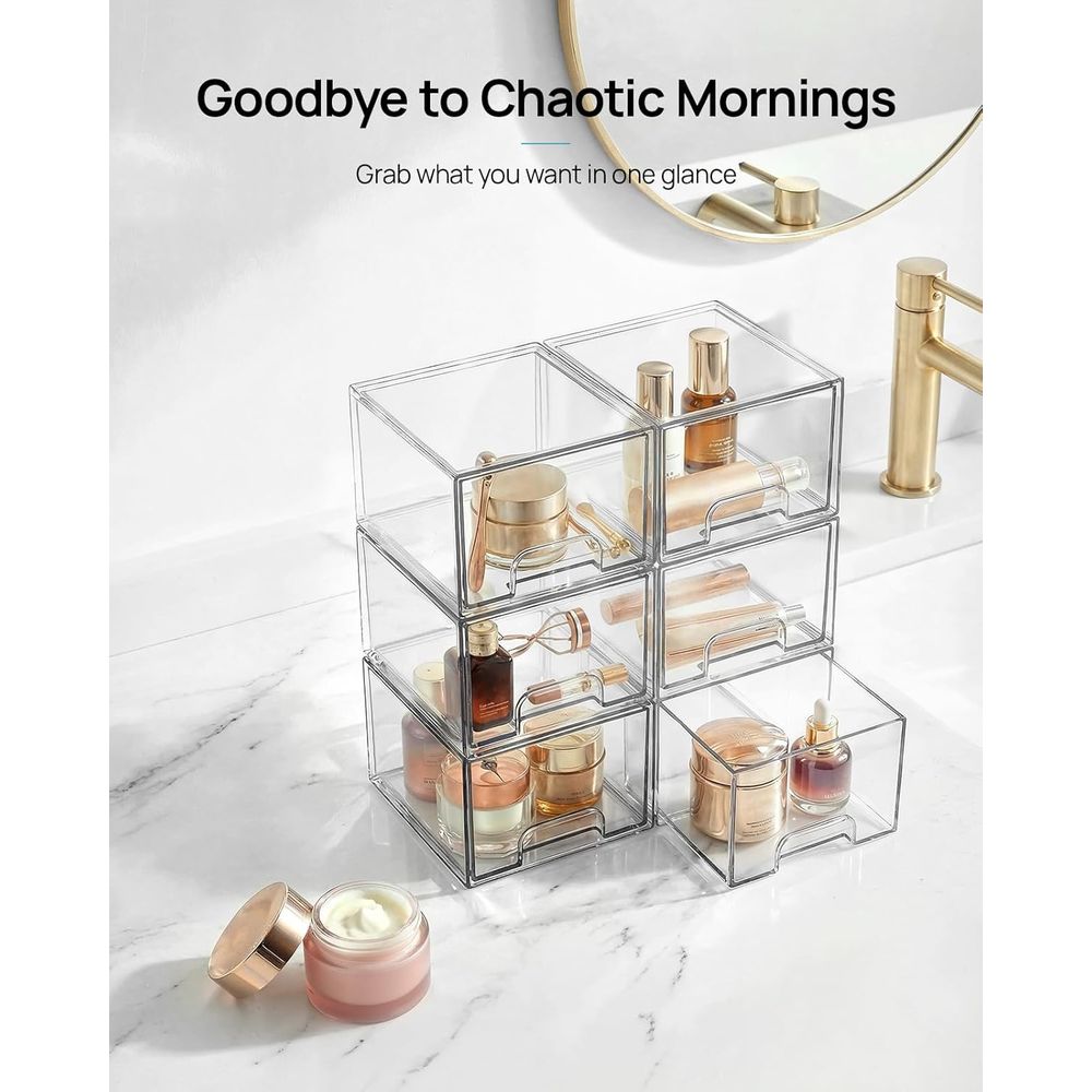 Home Goods Bathroom Storage - 작고 투명한 쌓을 수 있는 수납