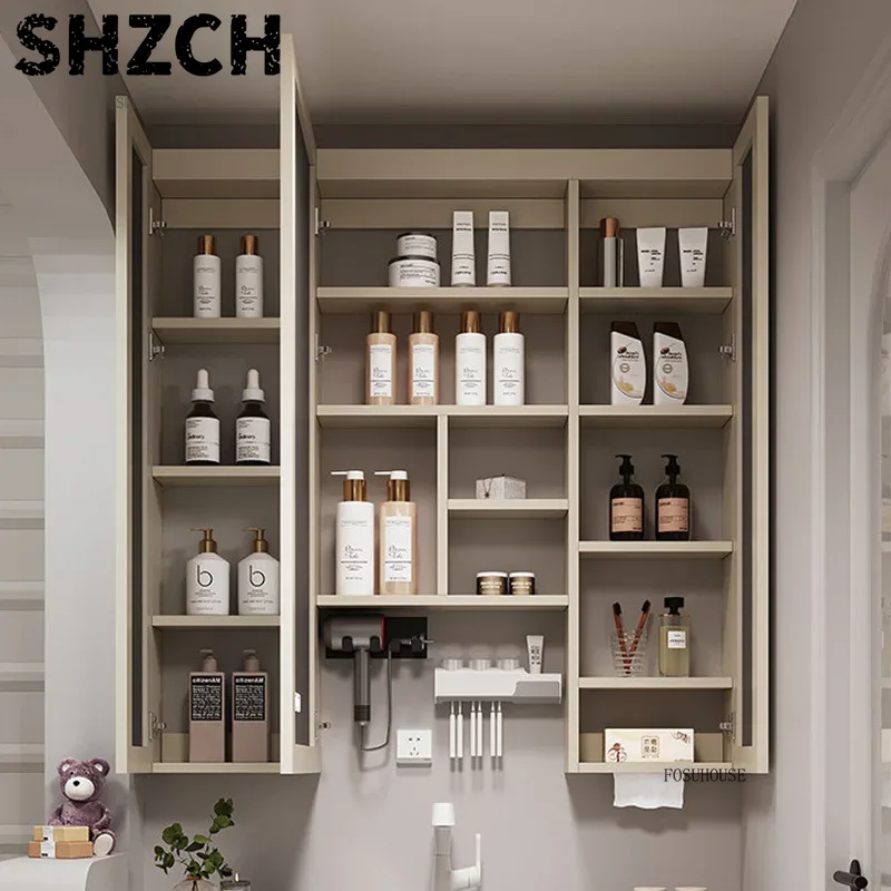 Home Bathroom Cabinets - 현대적인 두꺼운 욕실 거울과 통합형 스마트
