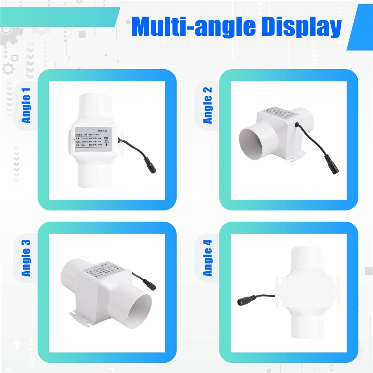 Home Bathroom Extractor Fan - DT81 60mm 추출기 팬 저소음 덕트