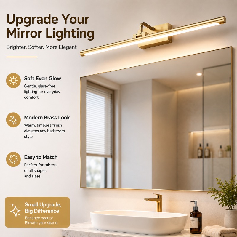 Home Bathroom Cabinets - 40cm 55cm 70cm 빈티지 LED 화장대