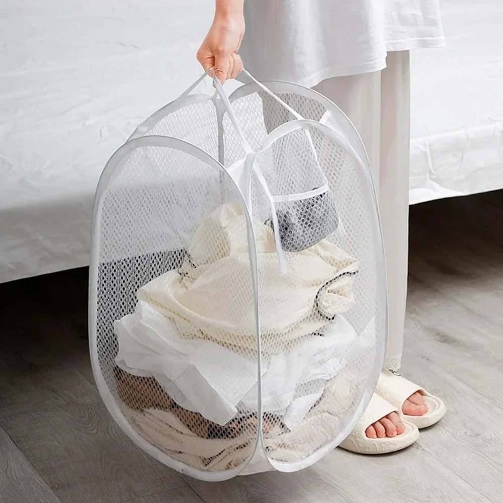 Home Goods Bathroom Storage - 접이식 팝업 메쉬 세탁 바구니 대용량