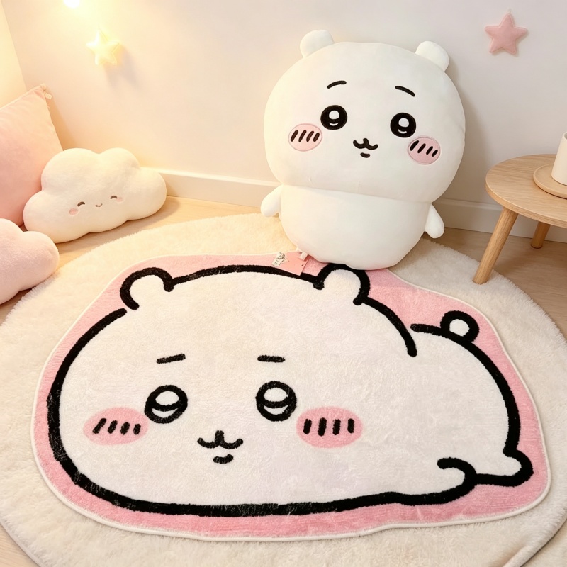Home Bathroom Rugs - 치이카와 만화 러그 애니메이션 하치와레 우사기