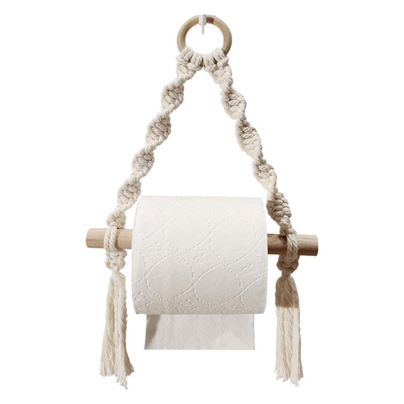손으로 짠 나무 화장지 홀더 보헤미안 벽 교수형 방 장 - Home Bathroom Towel Dispenser 리뷰 및 가격