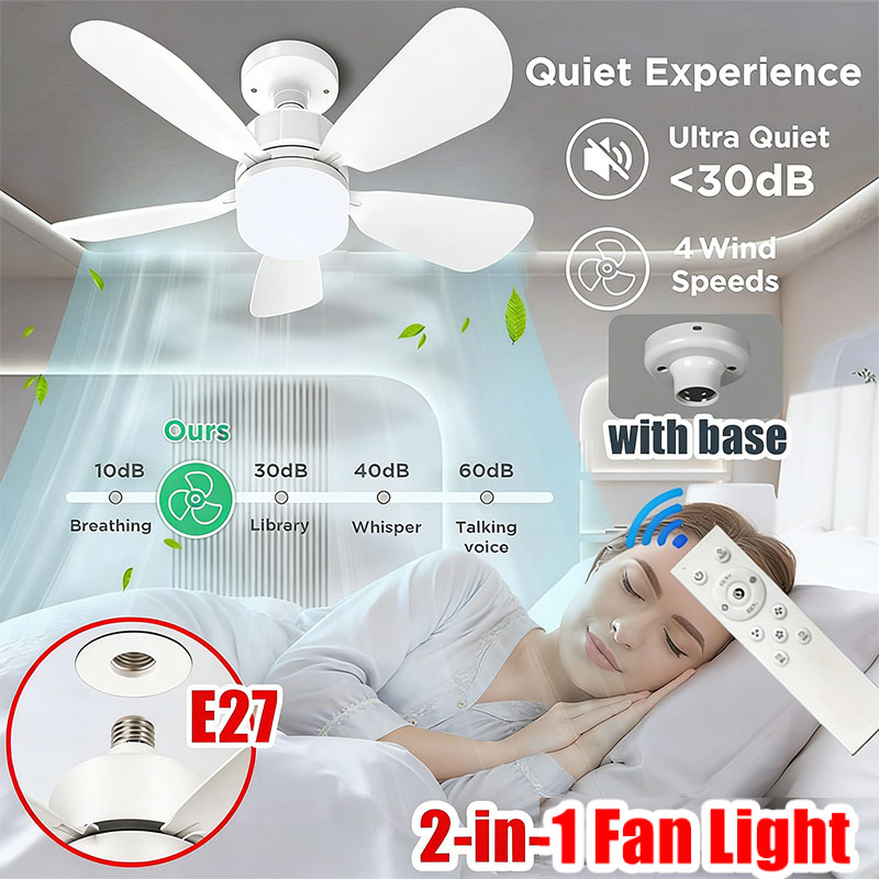 E27 나사 천장 팬 조명 원격 제어 85V-265V  - Home Bathroom Fan 리뷰 및 가격