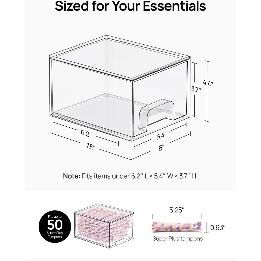 작고 투명한 쌓을 수 있는 수납 서랍, 아크릴 욕실 화 - Home Goods Bathroom Storage 리뷰 및 가격