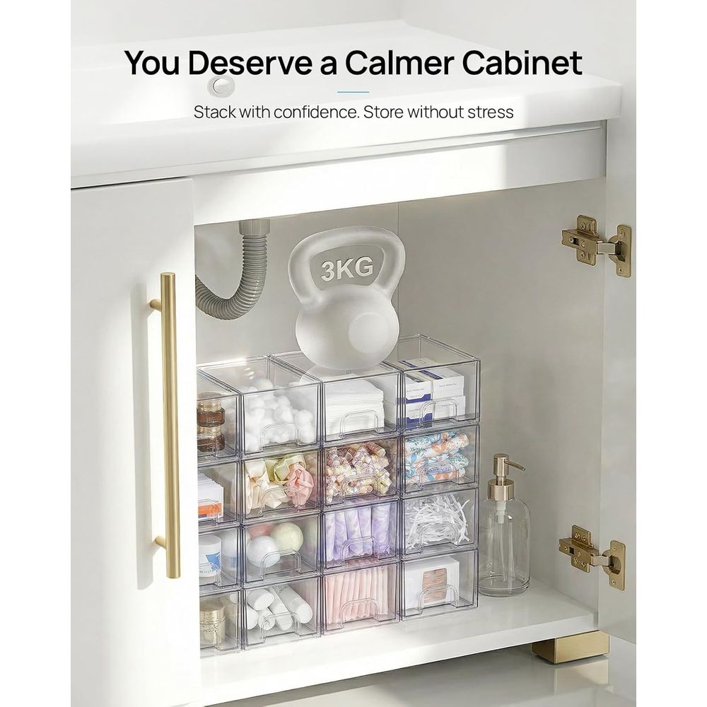 작고 투명한 쌓을 수 있는 수납 서랍, 아크릴 욕실 화 - Home Goods Bathroom Storage 리뷰 및 가격