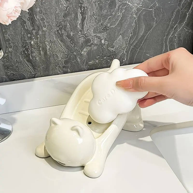 귀여운 고양이 모양 배수 비누 홀더 용기, 부드러운 플 - Tiny Home Bathroom Kit 리뷰 및 가격