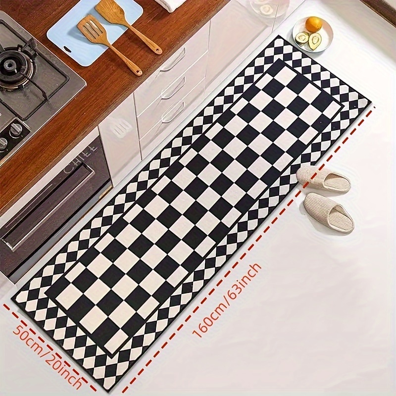 VIKAMA 블랙 화이트 체크 무늬 추상 예술 카펫 주 - Home Bathroom Rugs 리뷰 및 가격