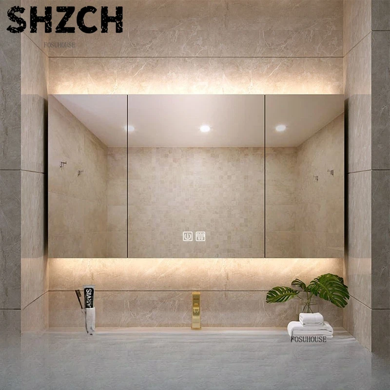 현대적인 두꺼운 욕실 거울과 통합형 스마트 수납장이 있 - Home Bathroom Cabinets 리뷰 및 가격
