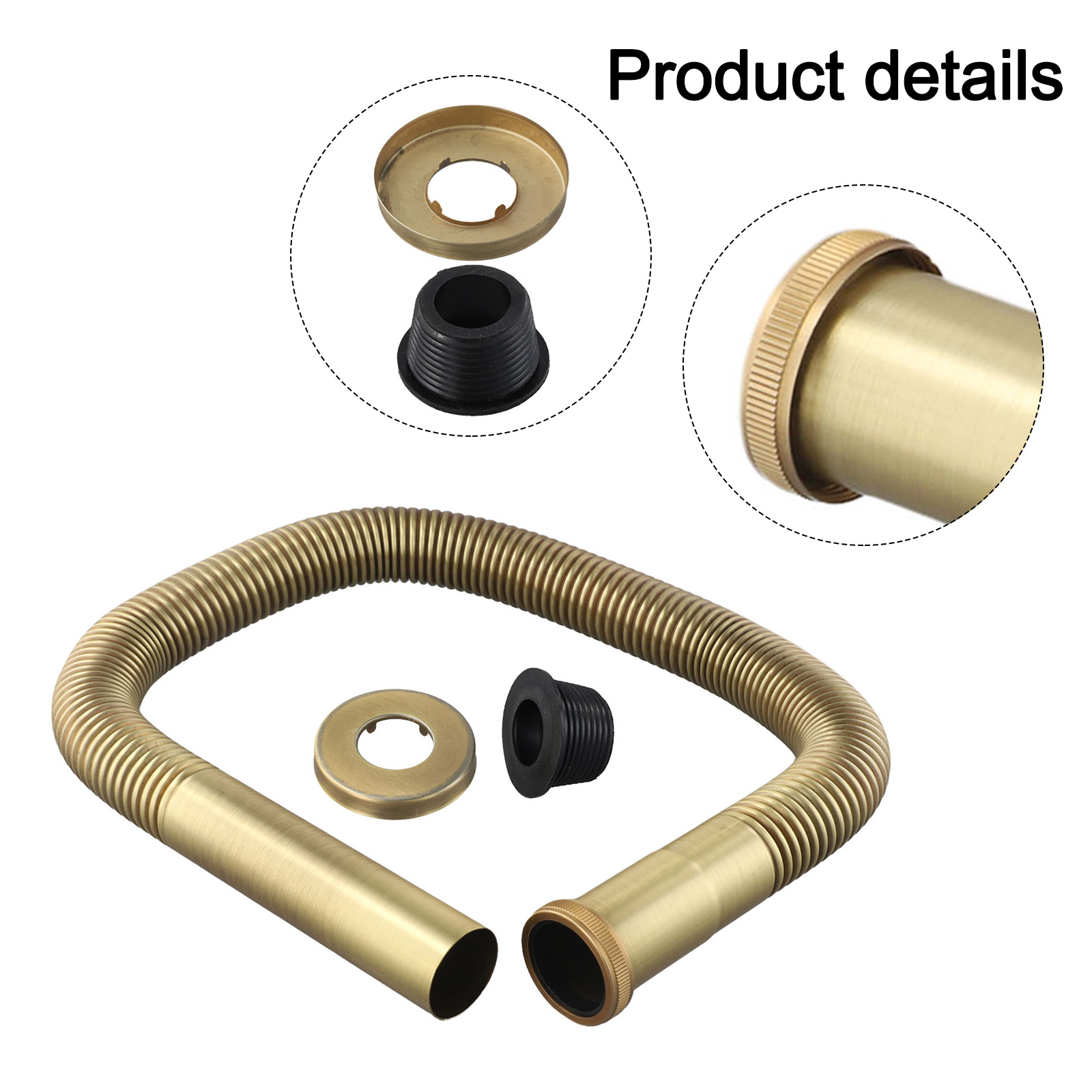 1pc 유연한 호스 황동 호스 사이펀 유연한 싱크 배수 - Home Bathroom Plumbing 리뷰 및 가격