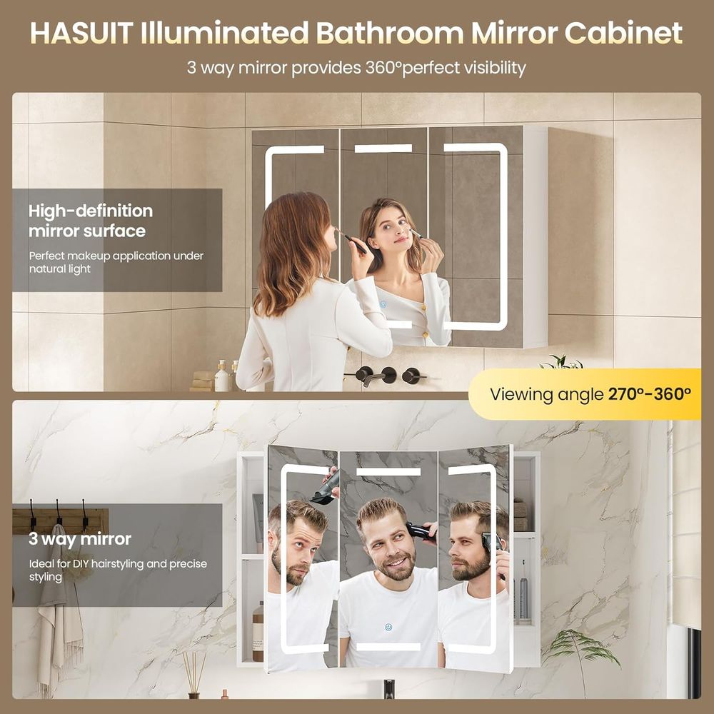 거울이 있는 약장 정리함, 조명이 있는 수납형 욕실 약 - Home Bathroom Cabinets 리뷰 및 가격